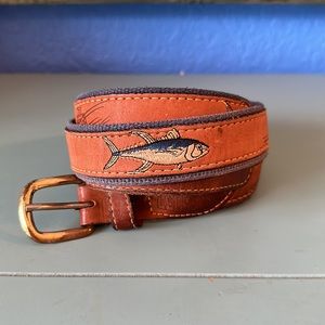 Zeppelin Embroidered and Embossed Leather Belt  42